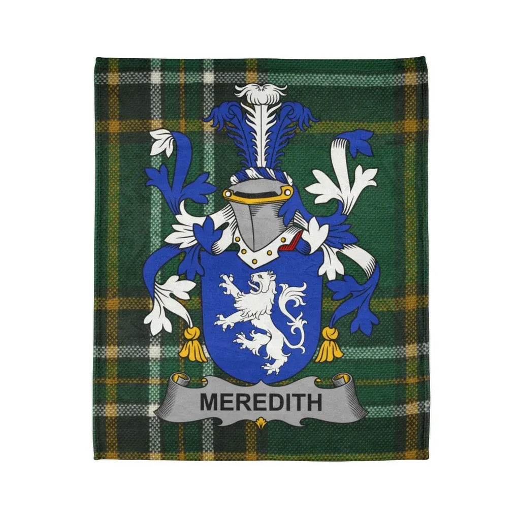 Meredith Family Crest Plaid Pattern Blanket