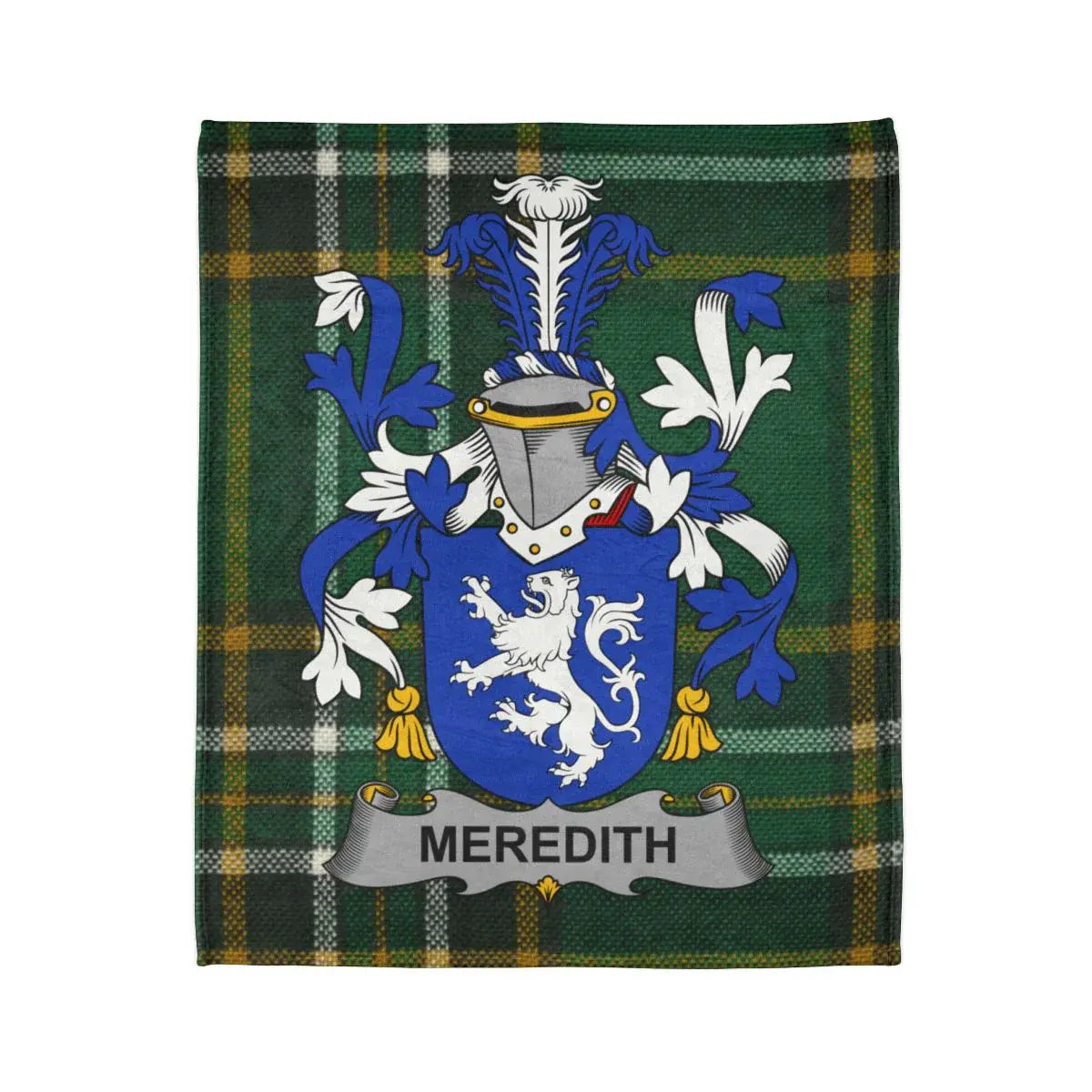 Meredith Family Crest Plaid Pattern Blanket