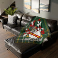 Custom Family Crest Green Plaid Blanket Throw Decor