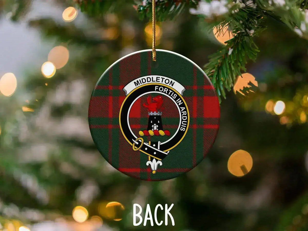 Middleton Fortis In Arduis Plaid Ornament — alternate view
