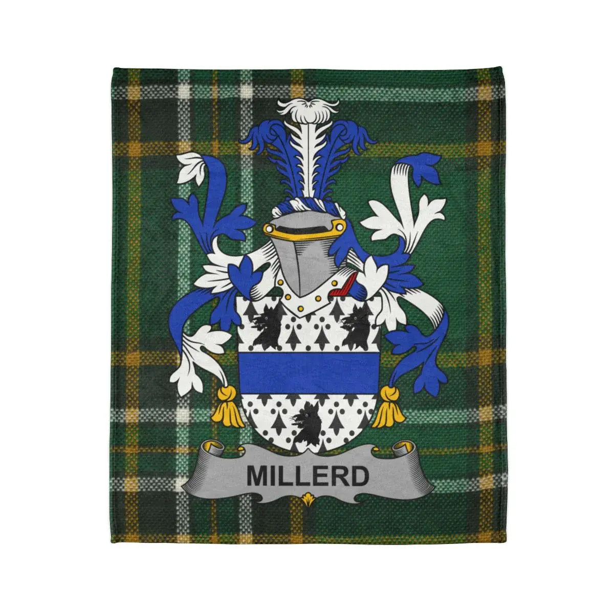 Millerd Family Crest Plaid Background Blanket