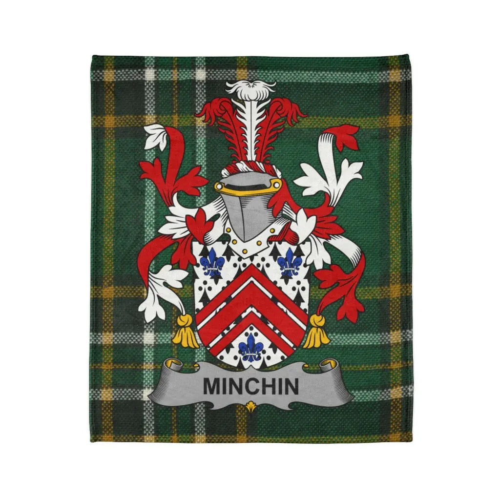 Minchin Family Crest Tartan Blanket Throw