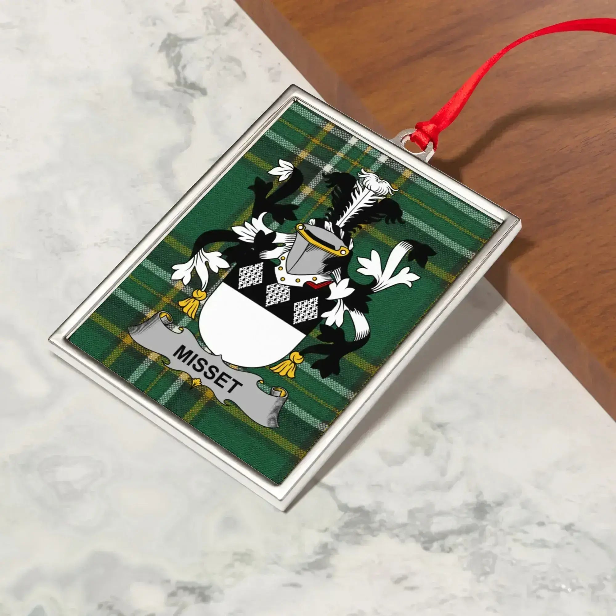 Misset Family Crest Plaid Design Hanging Ornament product
