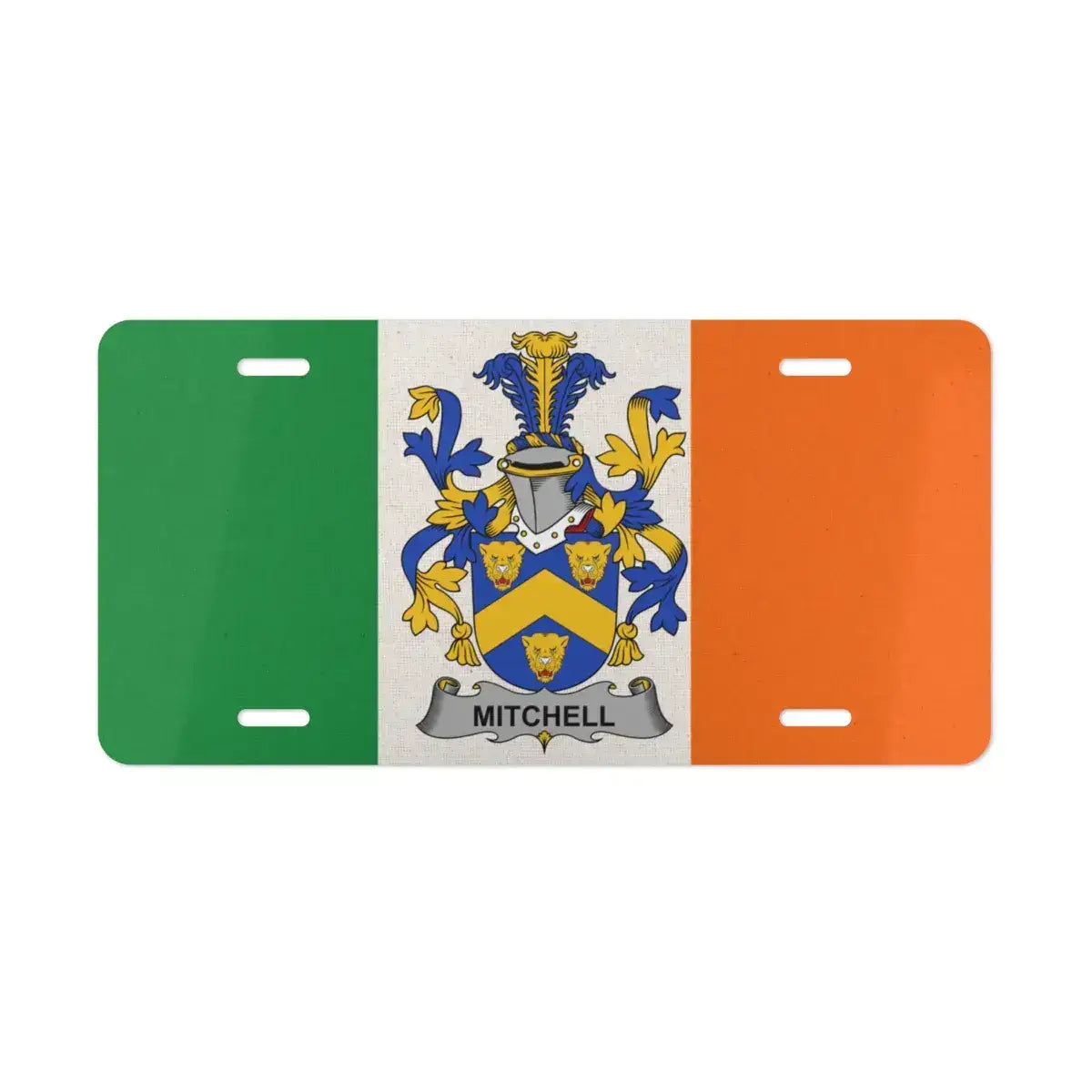 Irish Flag License Plate with Crest Design product