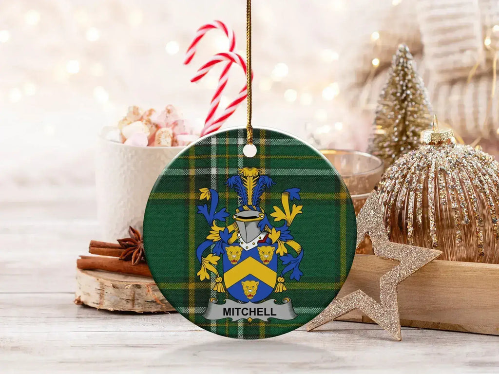 Festive Personalized Family Crest Christmas Ornament product type