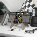 Clan Moffat tartan novelty license plate — Spero Meliora crest, 12" x 6" aluminium