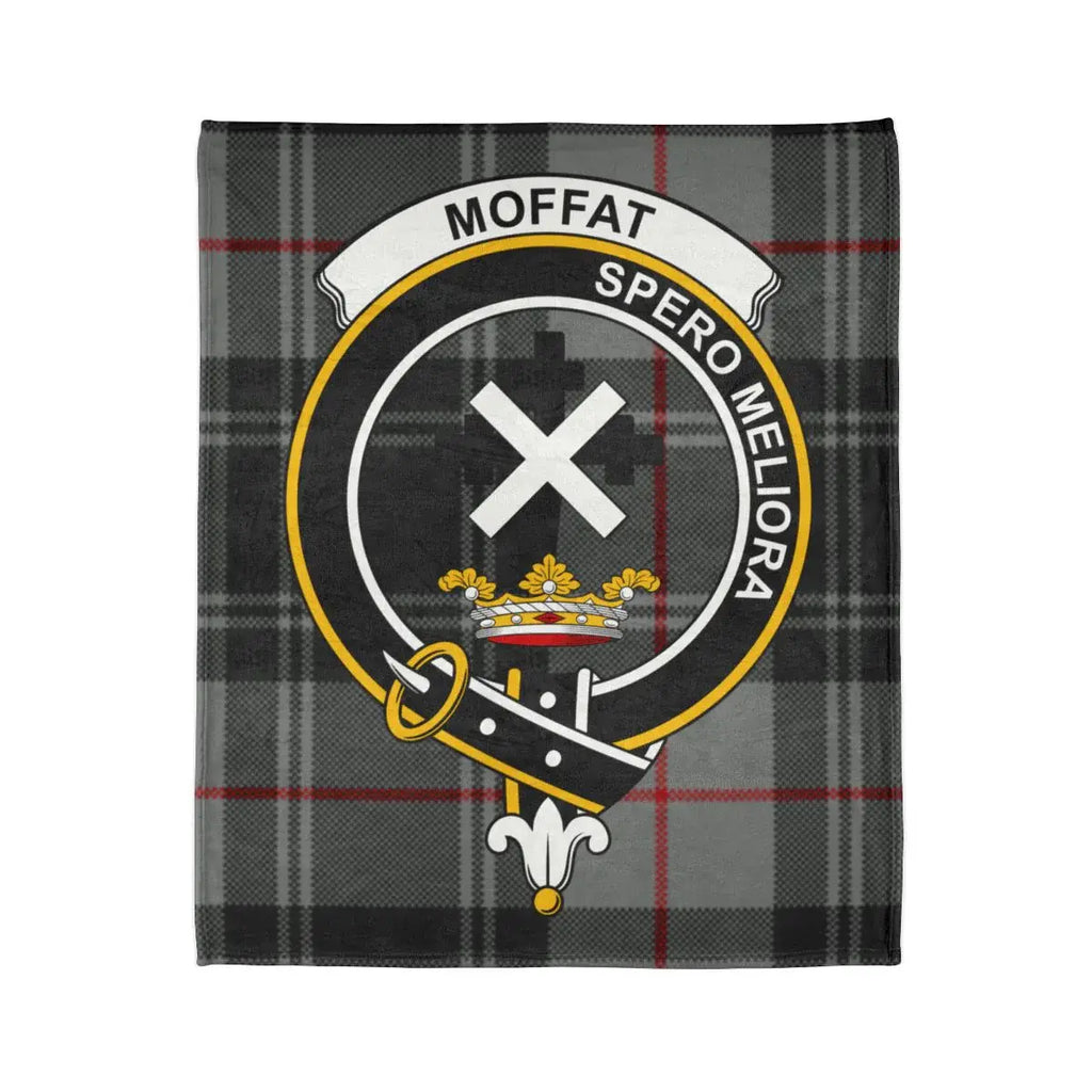 Moffat Spero Meliora clan crest throw blanket — full print detail, fade-resistant colour