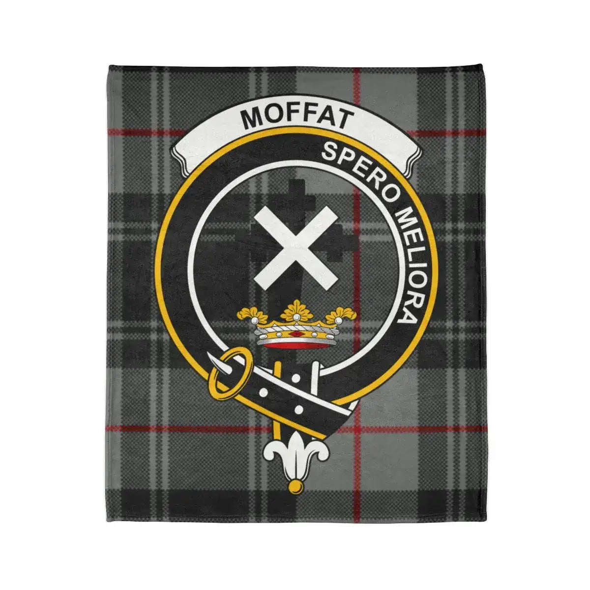 Moffat Clan Crest with Motto Spero Meliora blanket