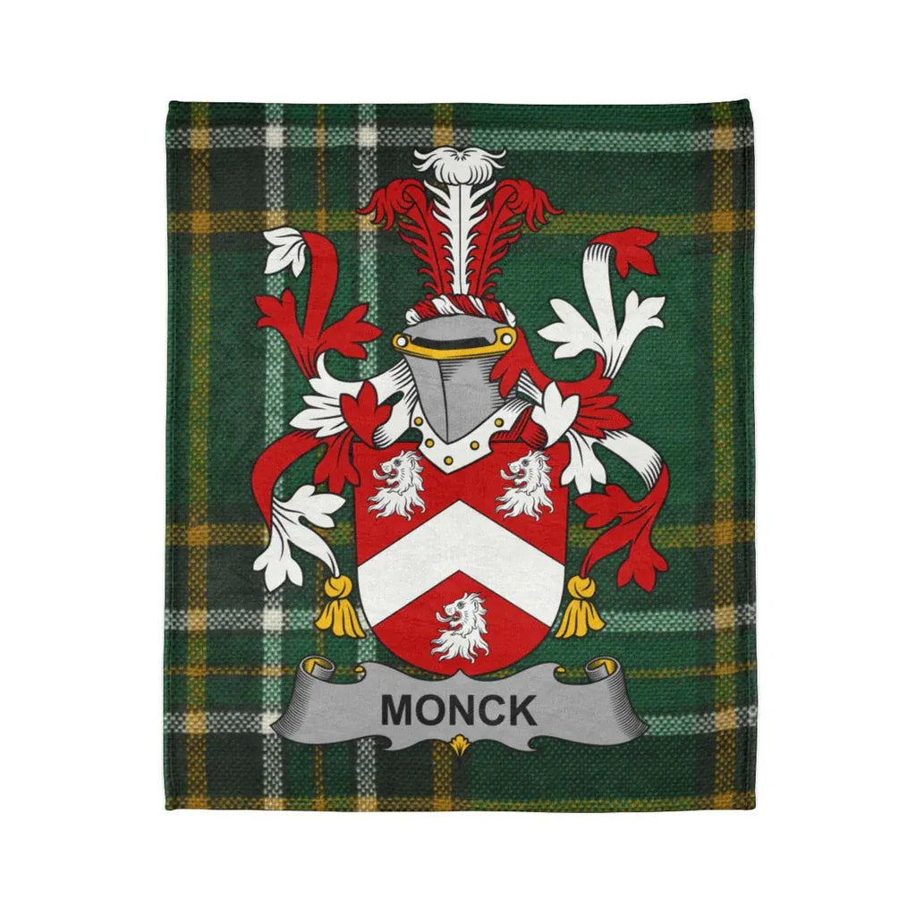 Monck Family Coat of Arms Plaid Pattern Blanket