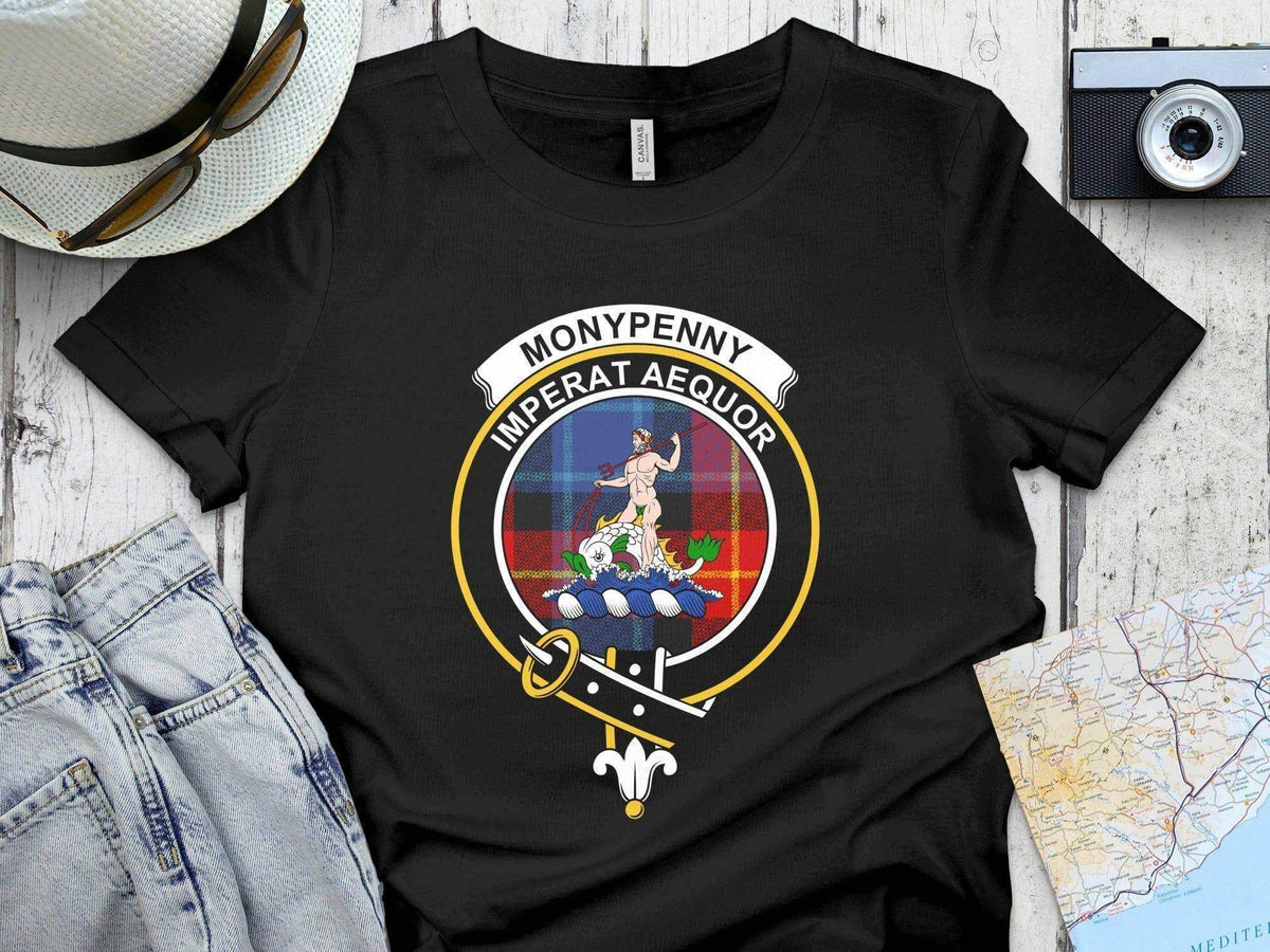 Moneypenny clan crest T-shirt with Imperat Aequor motto and tartan design