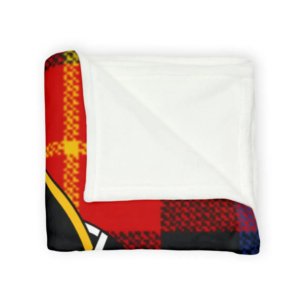 Vibrant Red and Black Plaid Blanket with Bold Colors
