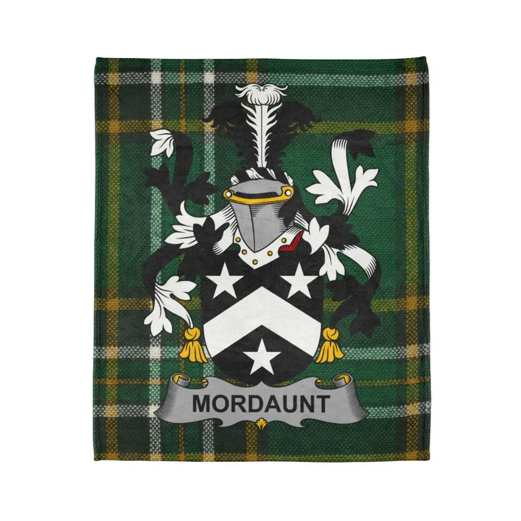 Mordaunt Family Crest and Tartan Blanket Design