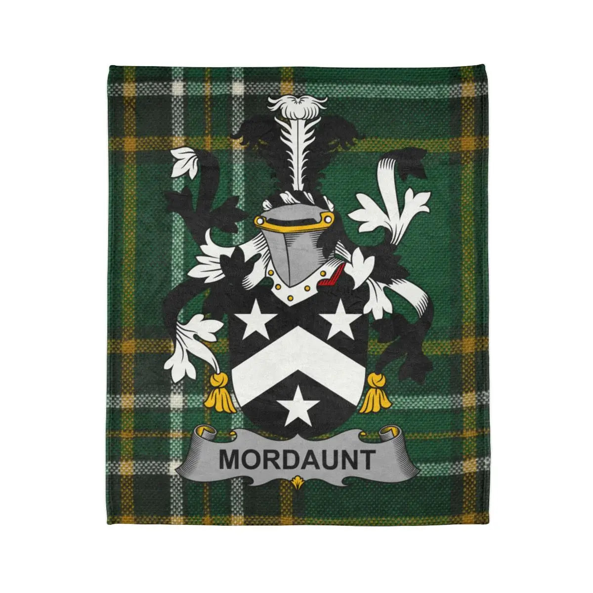 Mordaunt Family Crest and Tartan Blanket Design