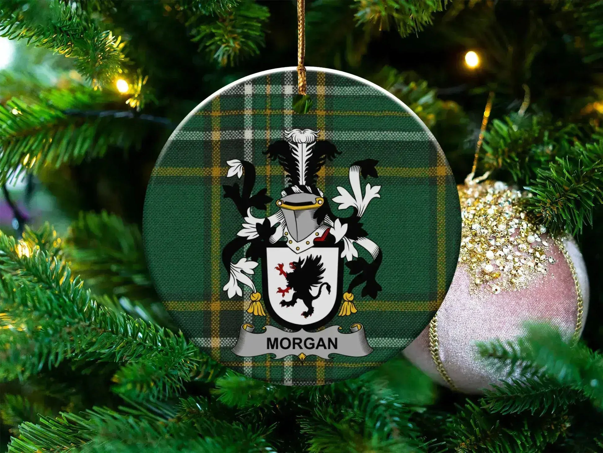 Personalized Family Crest Christmas Ornament product type