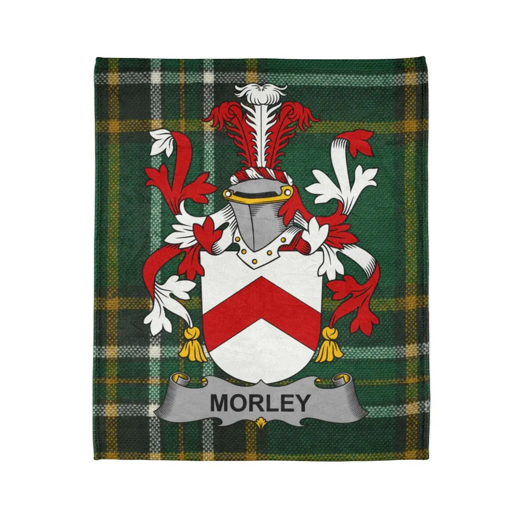 Morley Family Crest Plaid Background Art Print