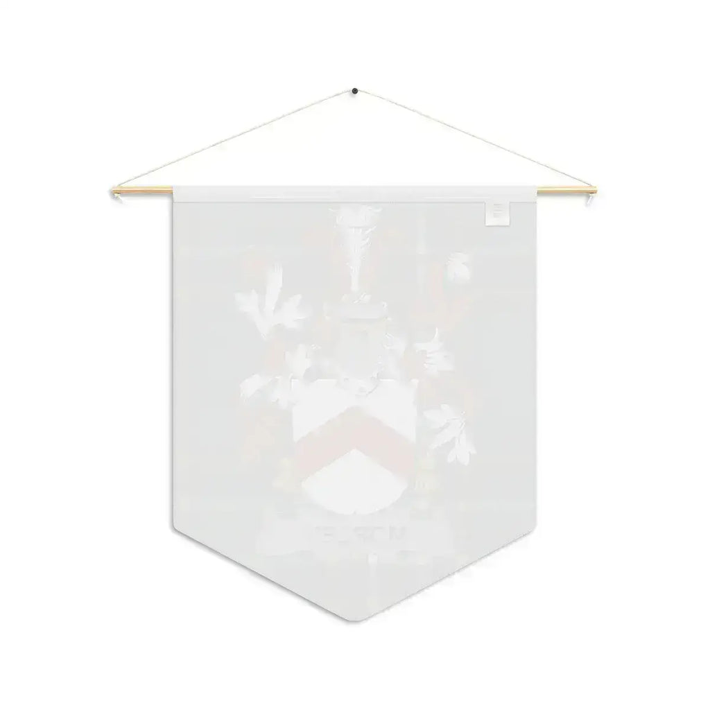 Morley Irish family crest wall pennant — crest and tartan detail