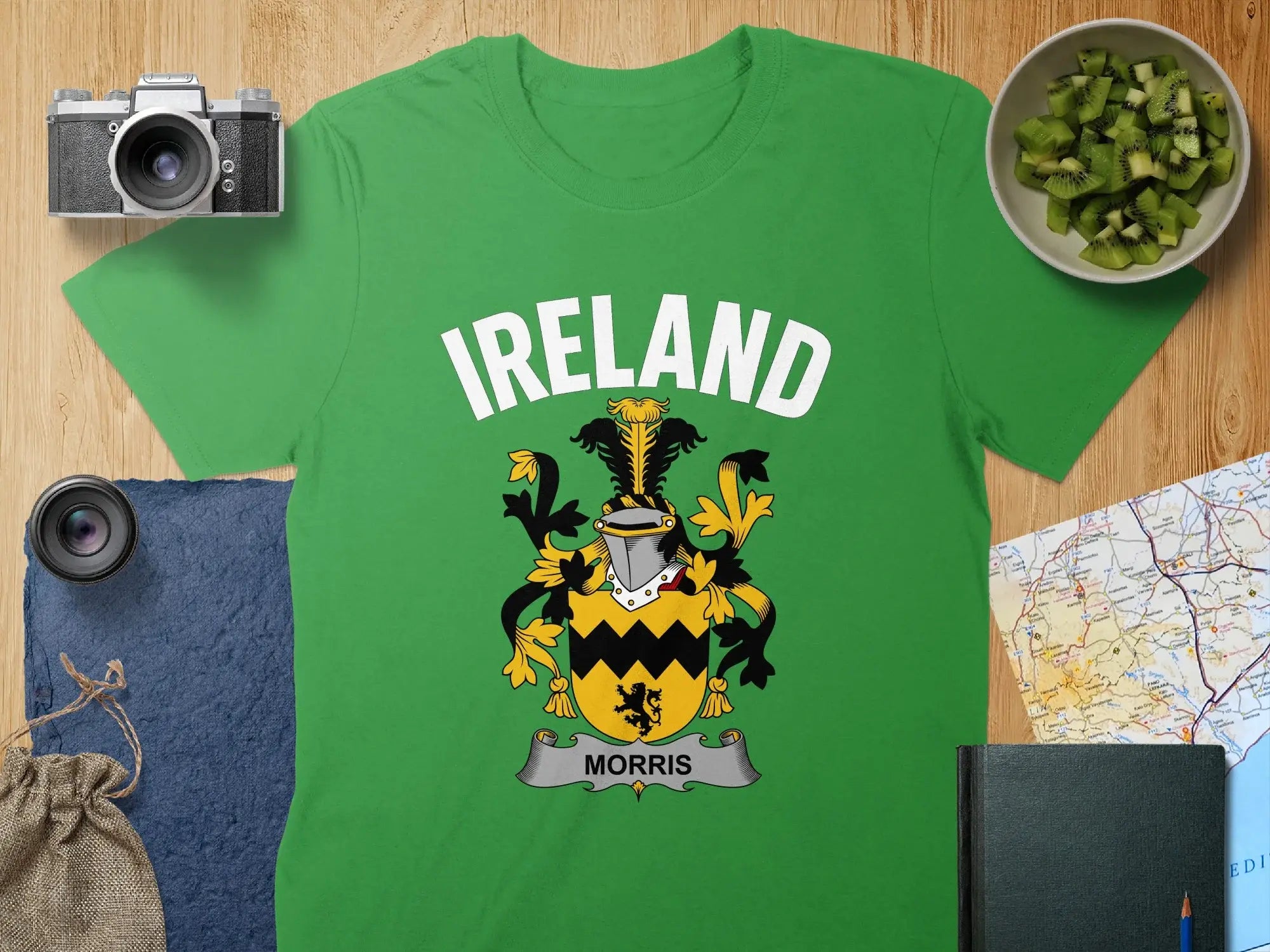 Ireland Morris Family Crest Green Graphic T-Shirt