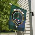 Clan Morrison Teaghlach Phabbay tartan garden flag — 12x18 inch poly poplin-canvas with clan crest
