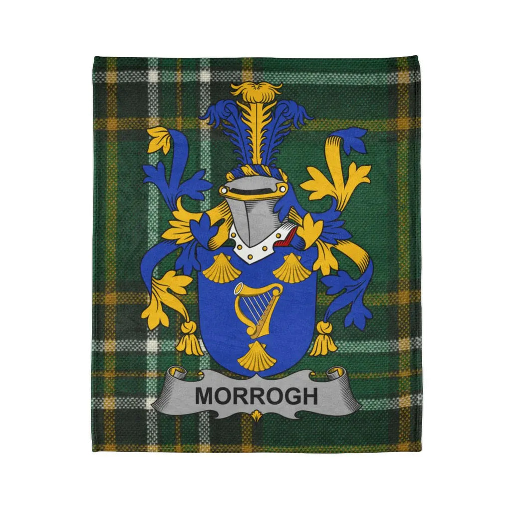 Morrogh Family Crest Coat of Arms Tartan Blanket