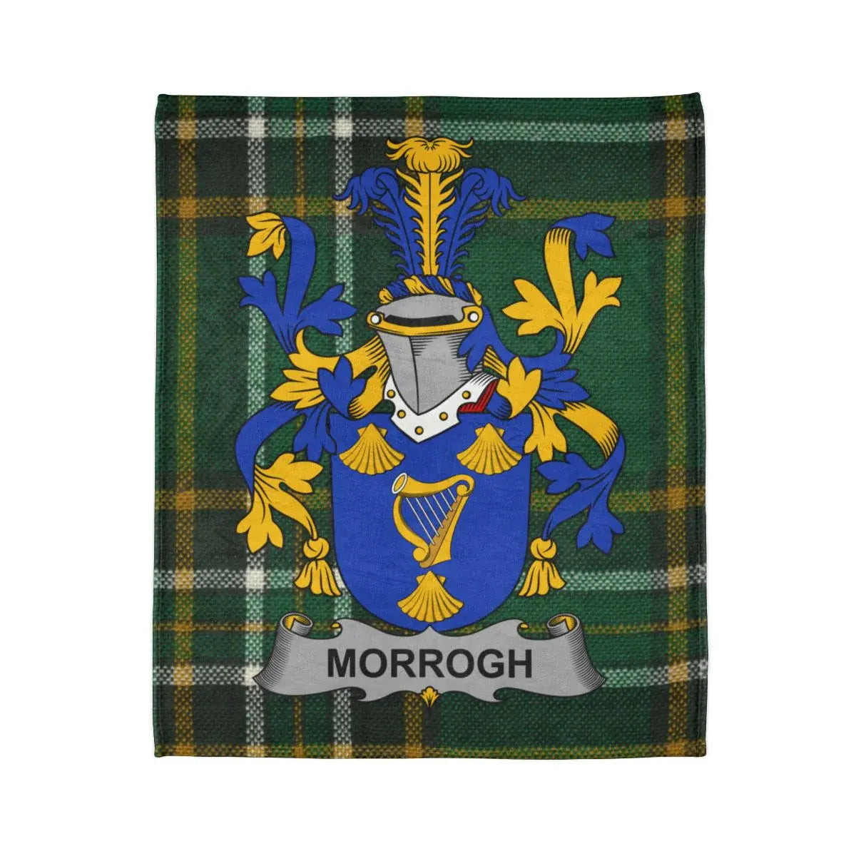 Morrogh Family Crest Coat of Arms Tartan Blanket