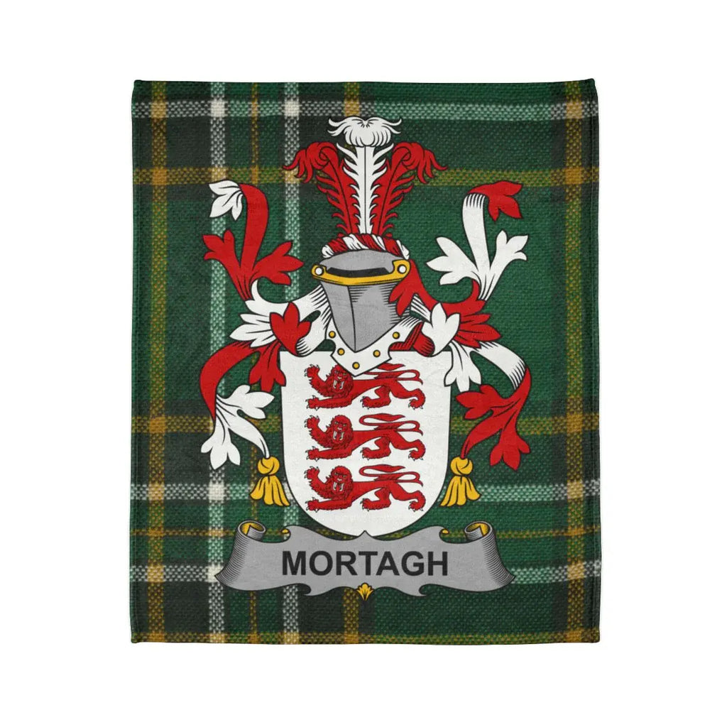 MORTAGH Family Crest Plaid Design Blanket