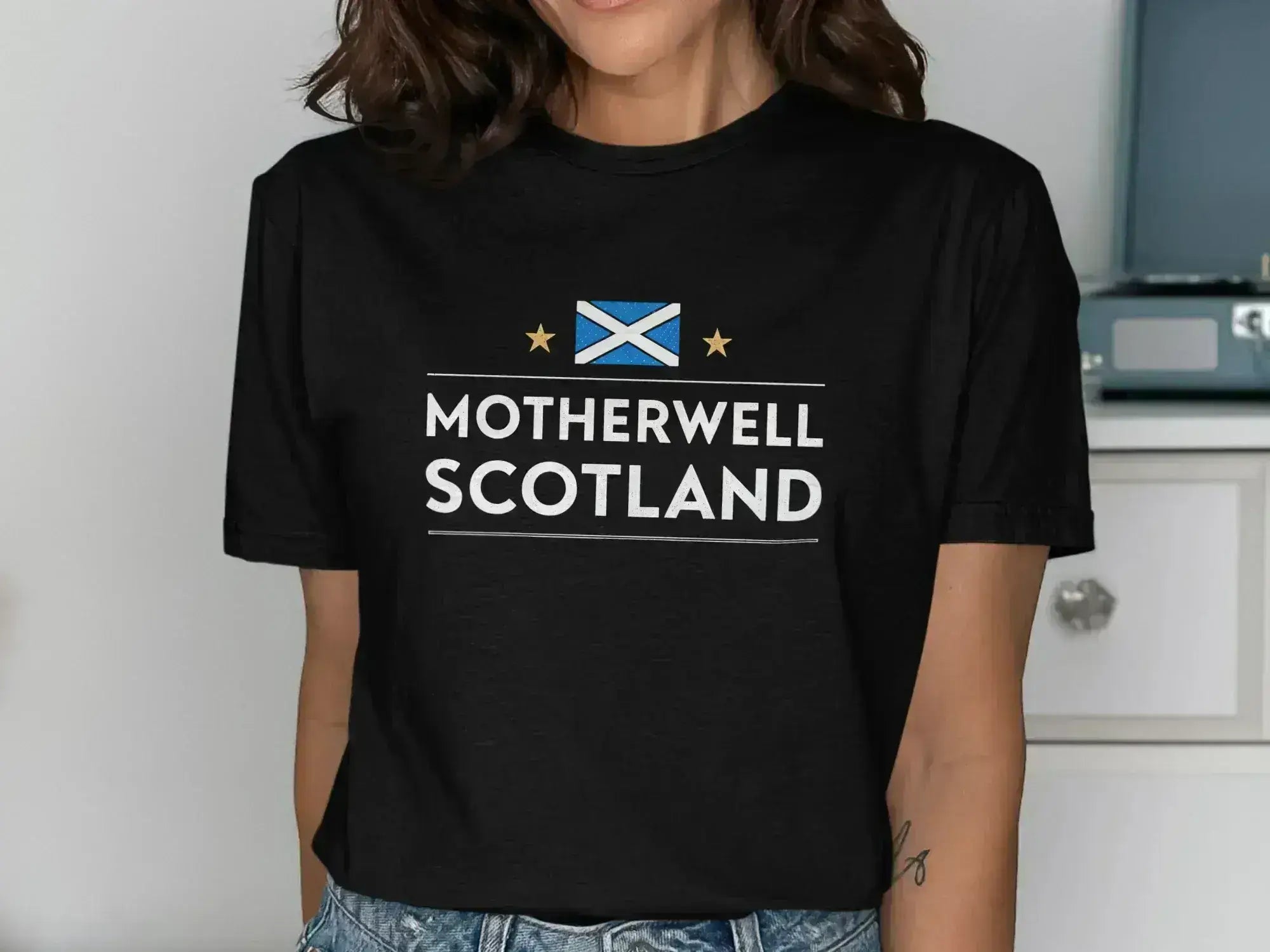Motherwell Scotland Flag Black Graphic T-Shirt product type