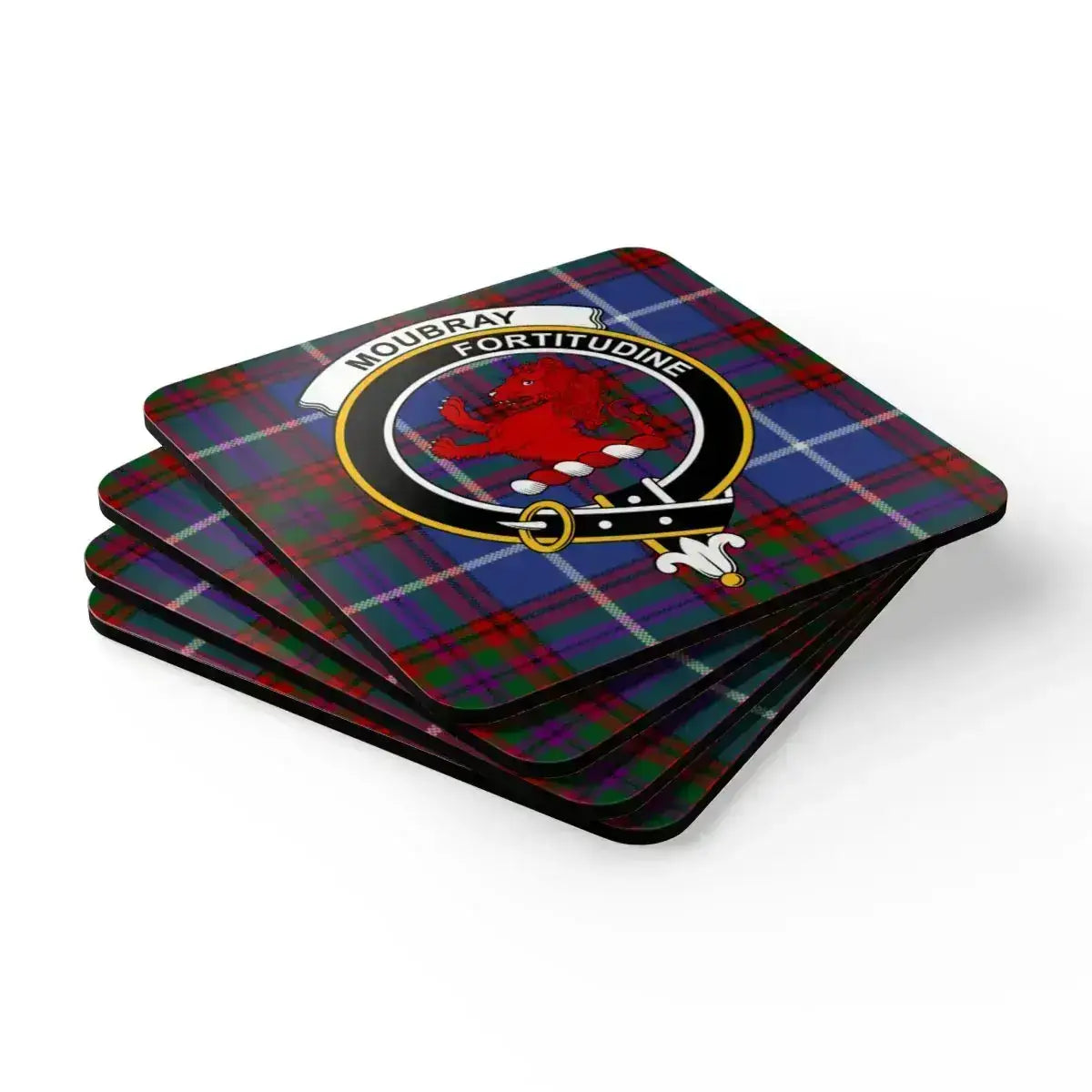 Moubray Family Crest Tartan Pattern Coasters product type