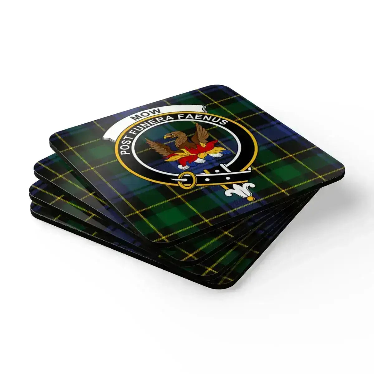 Crest Badge Scottish Tartan Coaster Set product type