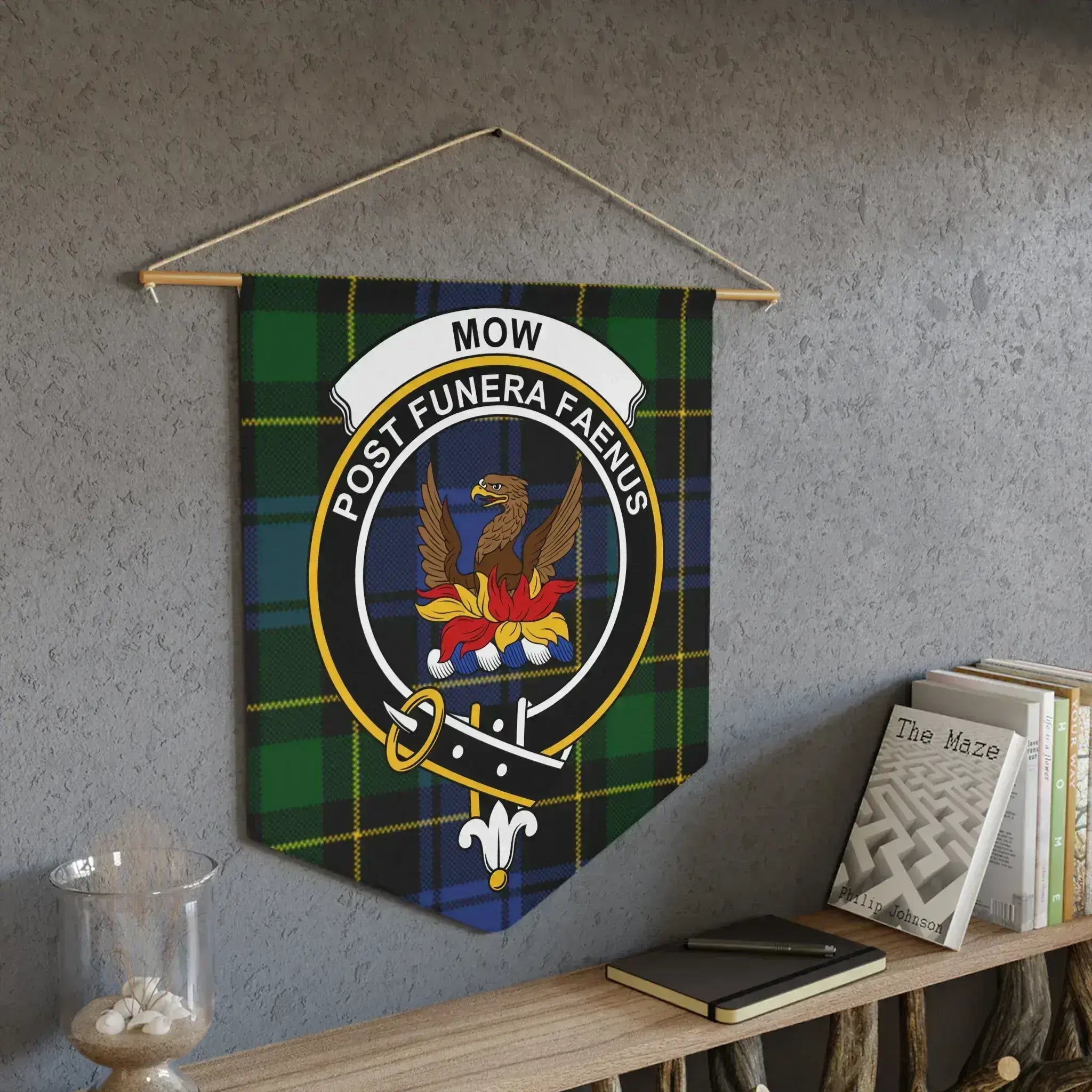MOW Post Funera Faemus Tartan Crest Wall Banner product type