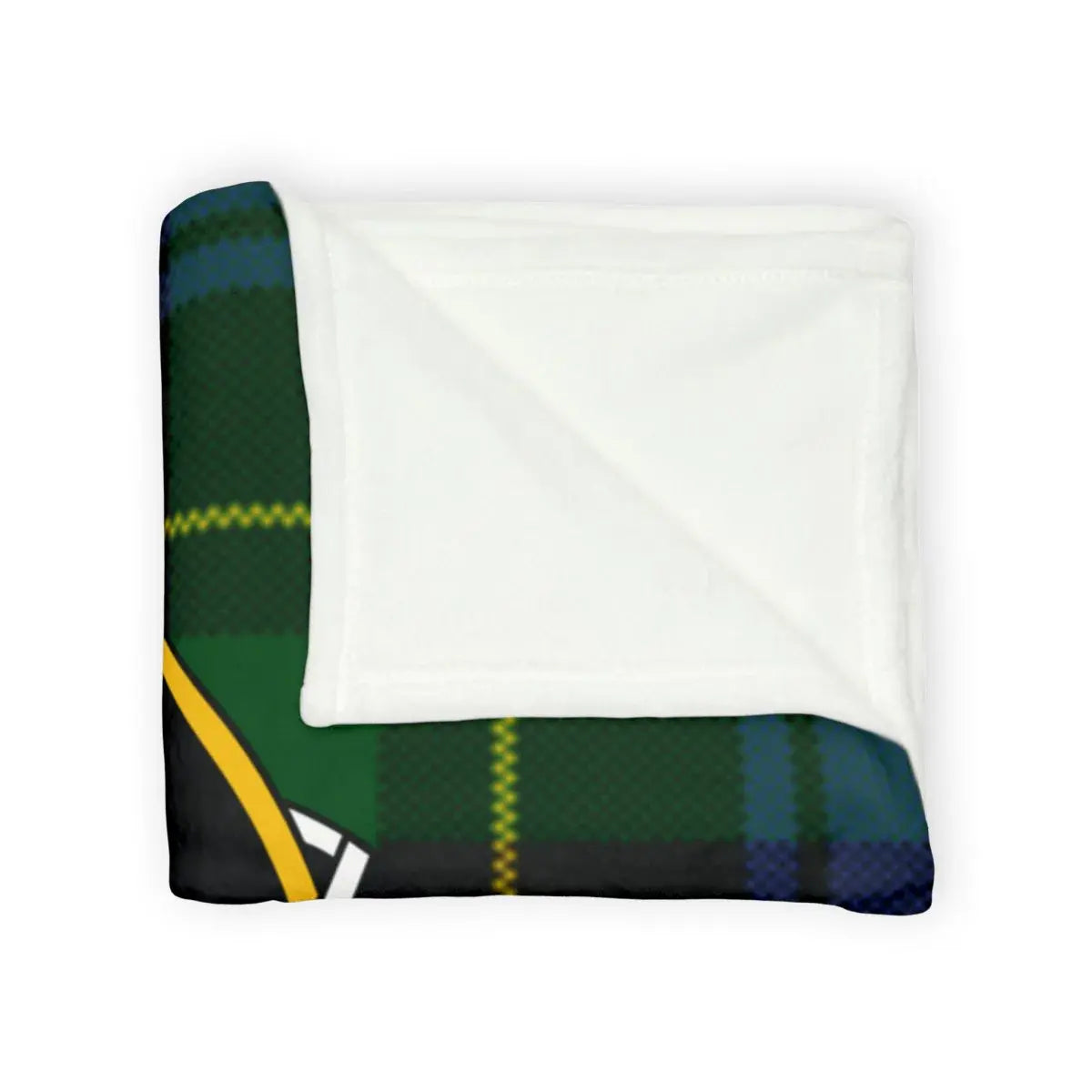 Cozy Green and Black Tartan Fleece Blanket Product