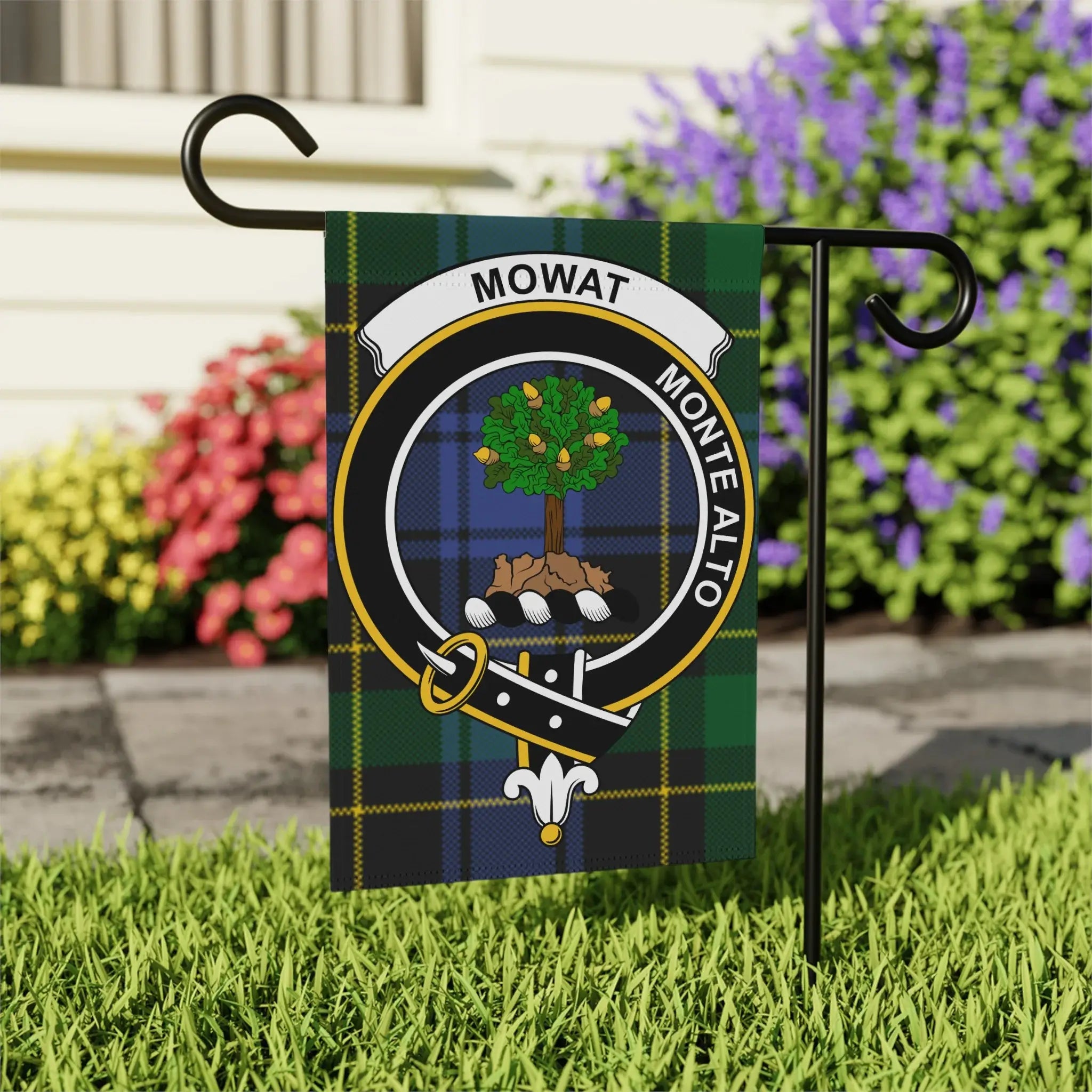 Mowat Clan Scottish Tartan Garden Flag 