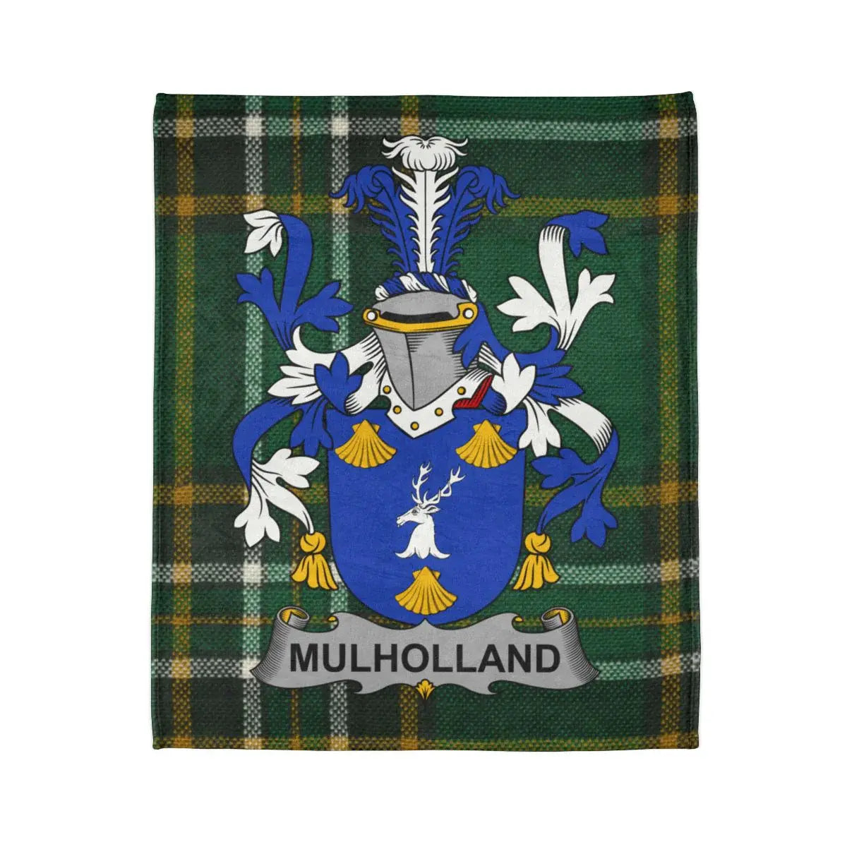Mulholland Family Crest Tartan Design Blanket