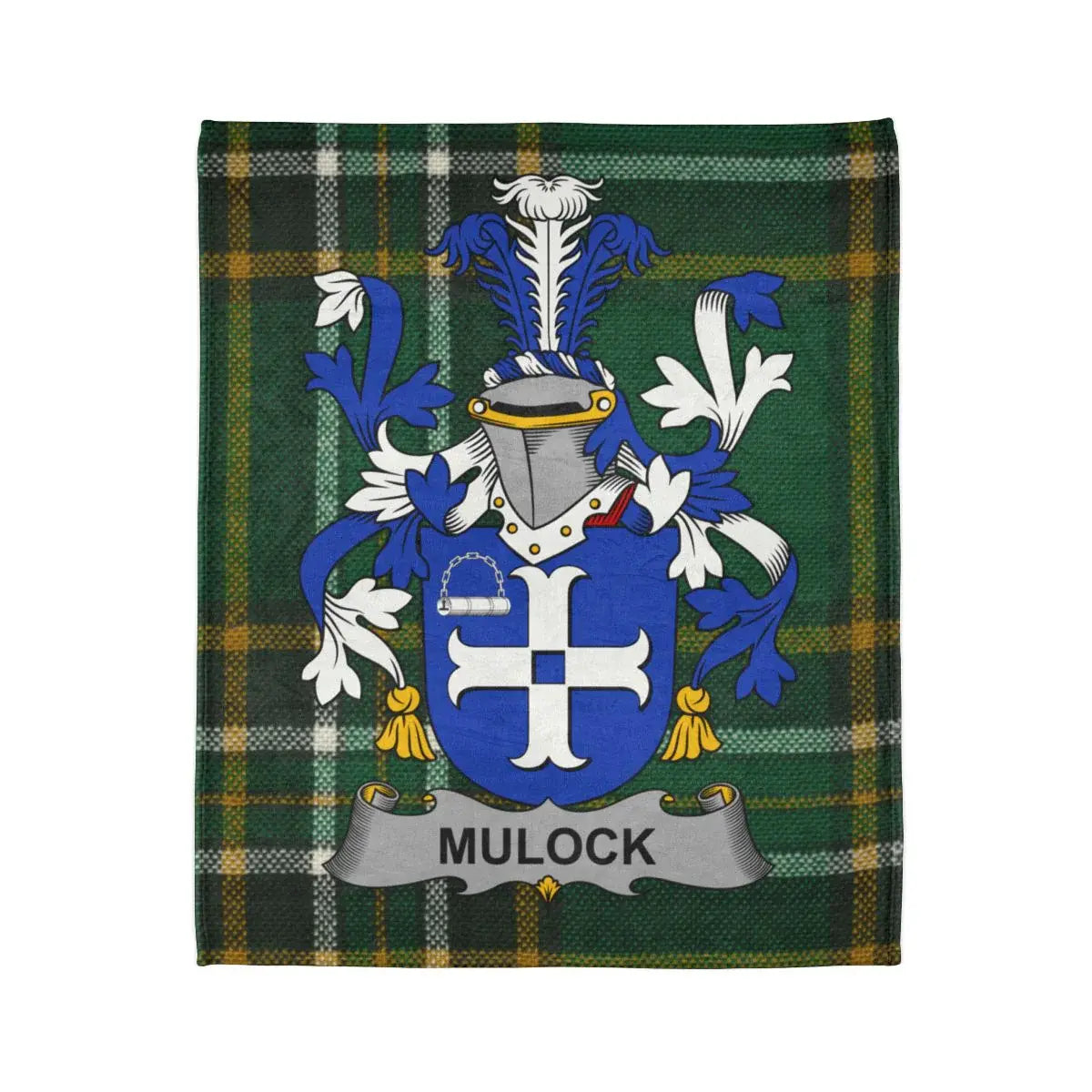 Mulock Family Crest and Tartan Pattern Blanket