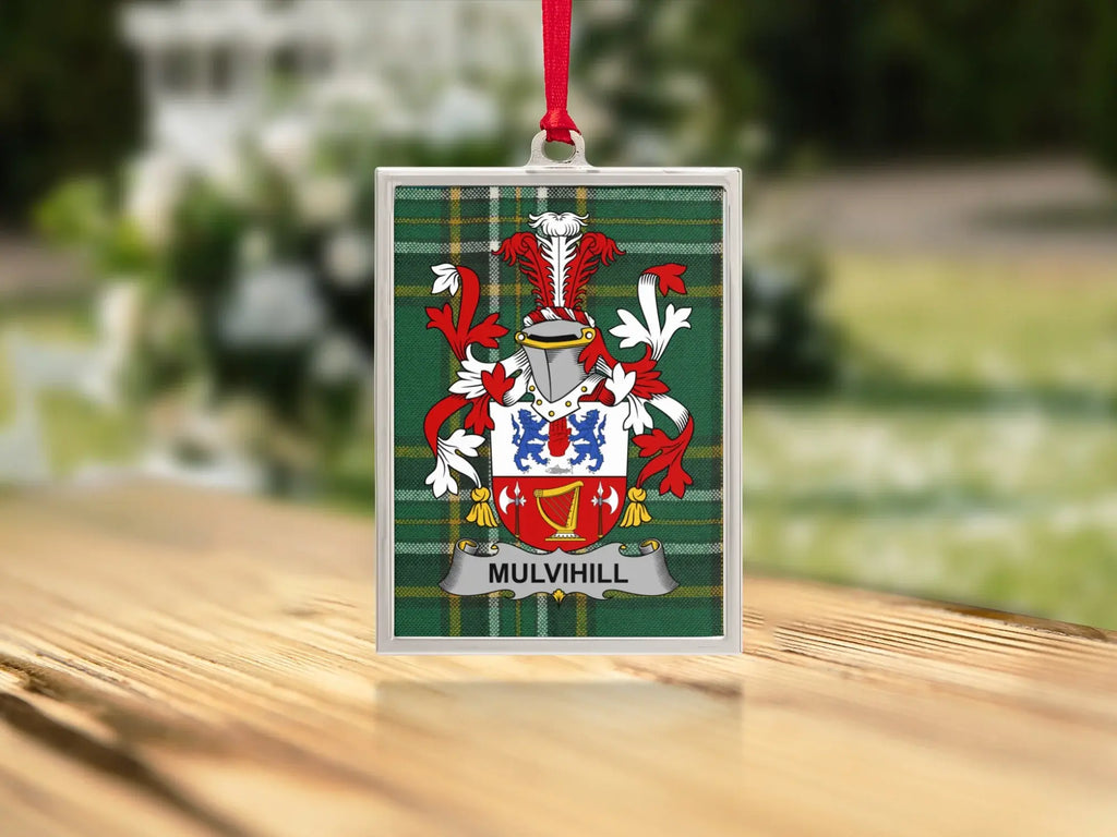 Mulvihill Family Crest Plaid Ornament product type