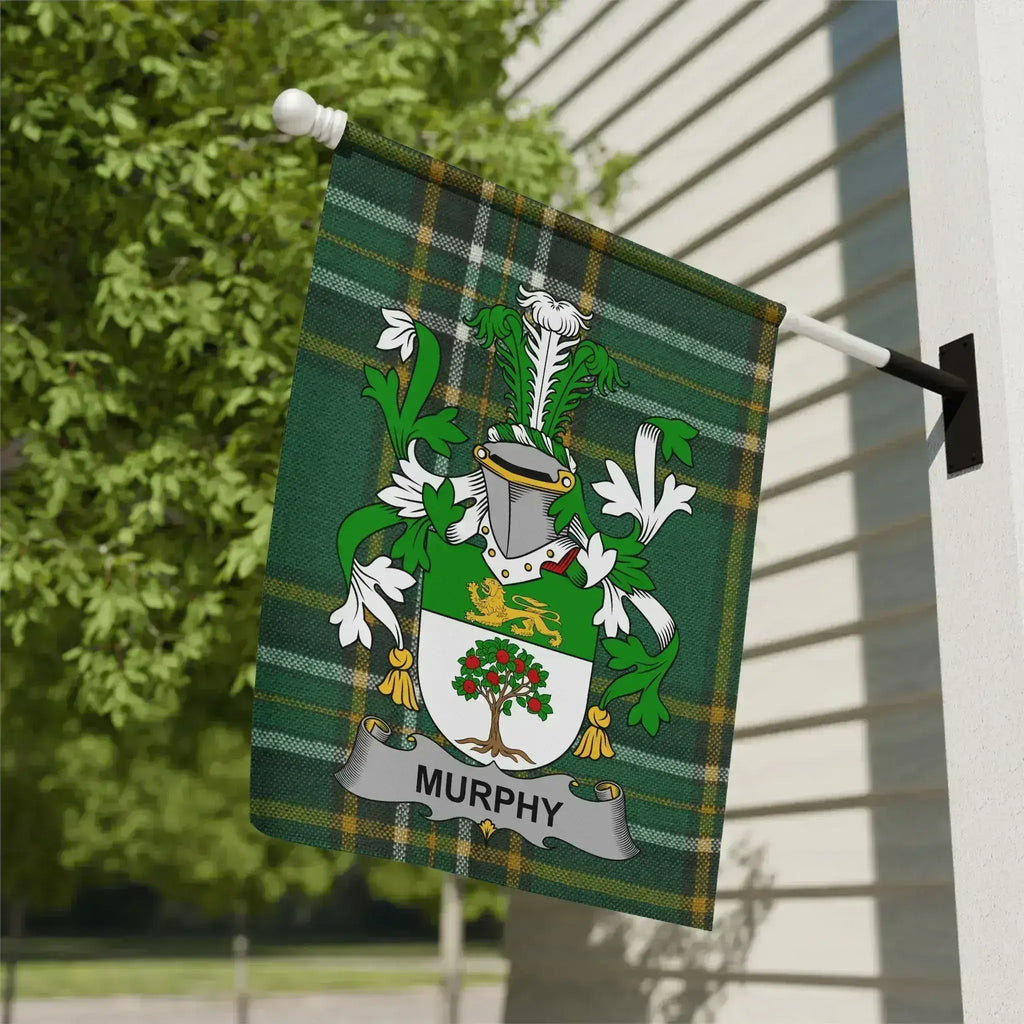 Personalized Green Tartan Family Crest Flag Product