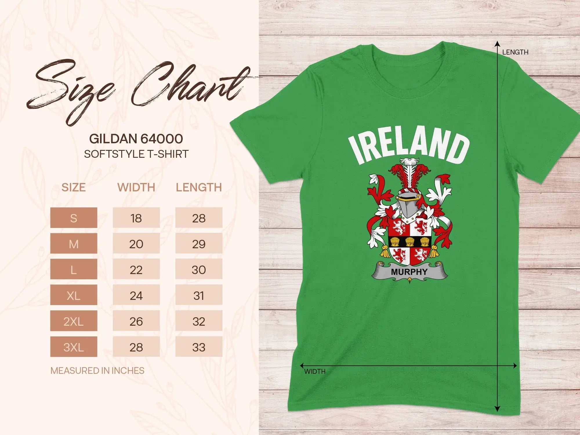 Ireland Murphy Family Crest T-Shirt for All Sizes