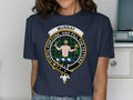 Murray family crest t-shirt in navy — Furth Fortune Scottish heritage clan design on cotton tee