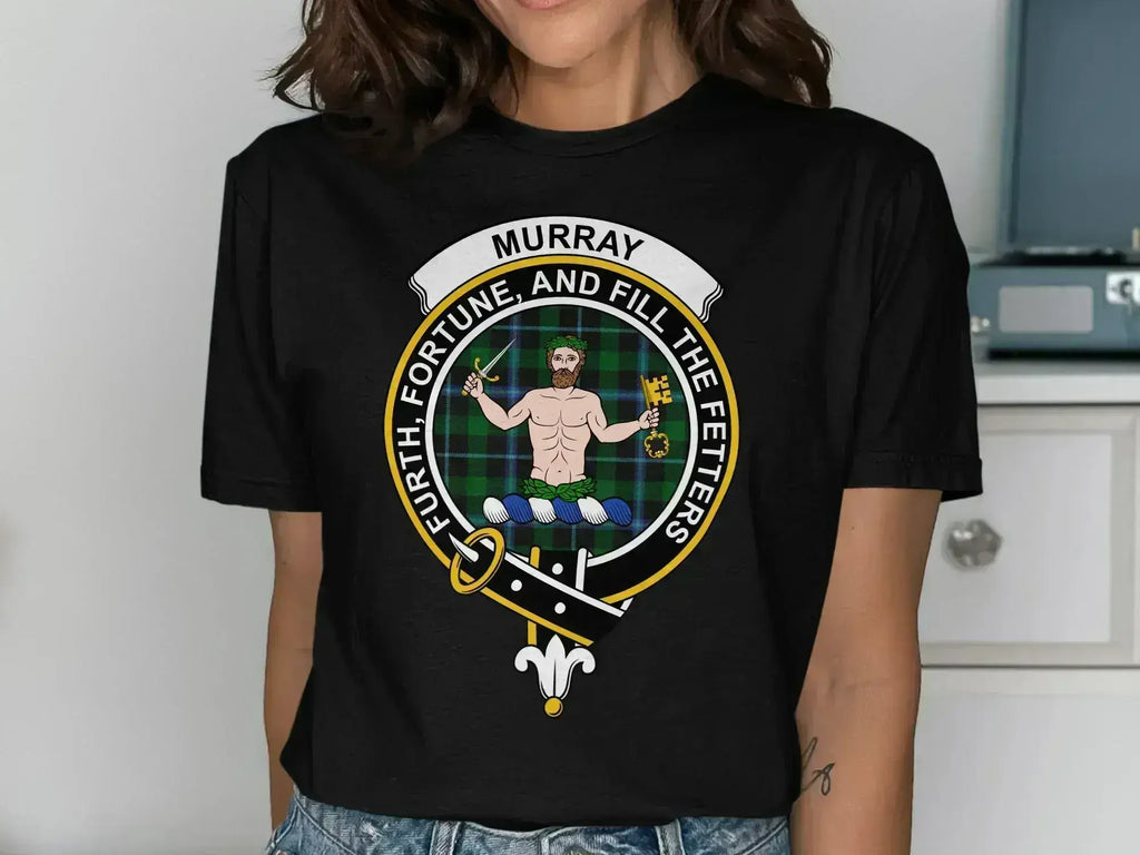 Murray Furth Fortune emblem graphic t-shirt in forest green — clan crest on cotton short sleeve