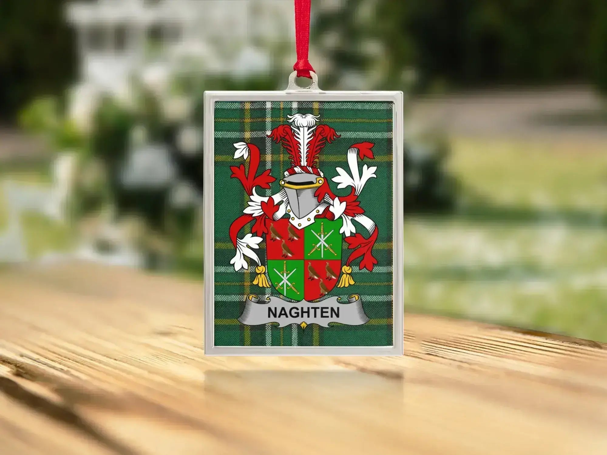 Personalized Coat of Arms Plaid Design Hanging product