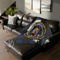 Clan Nairn tartan throw blanket — L'Espérance Me Conforte crest on lightweight polyester, 50" x 60"