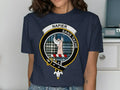 Napier clan crest tee in royal blue — printed emblem, relaxed cotton fit