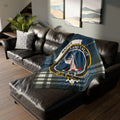 Clan Napier crest tartan throw blanket — lightweight 100% polyester, full design view