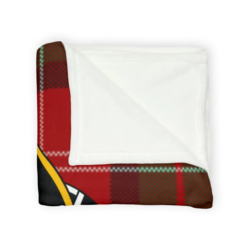Cozy Warm Red Black Plaid Graphic Design Blanket