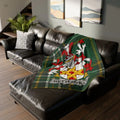 Netterville Family Crest Green Plaid Blanket Throw