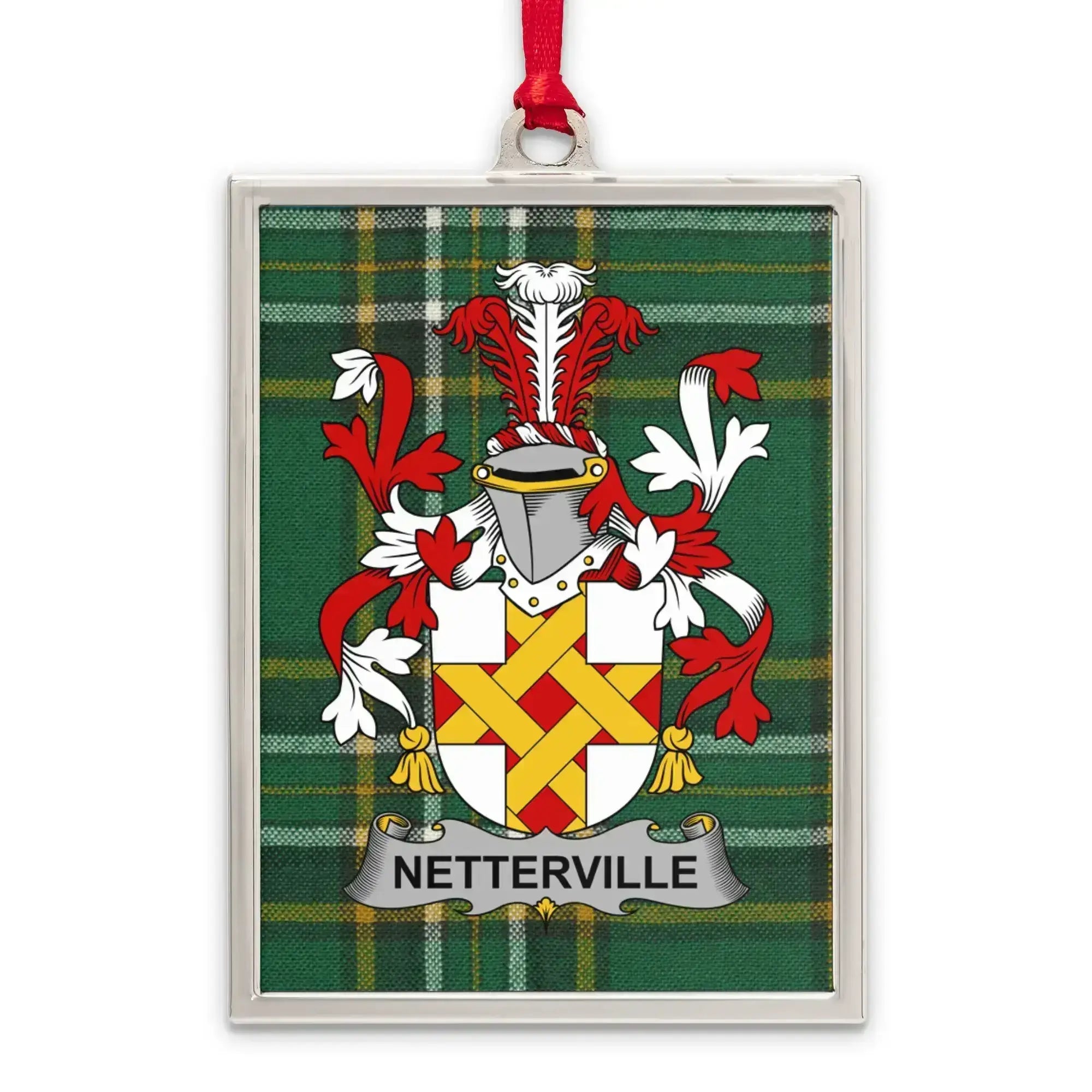 Netterville Family Crest Plaid Pattern Ornament product type