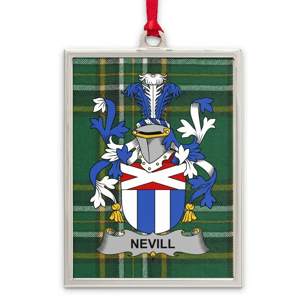 Nevill Family Crest Plaid Background Rectangular Product