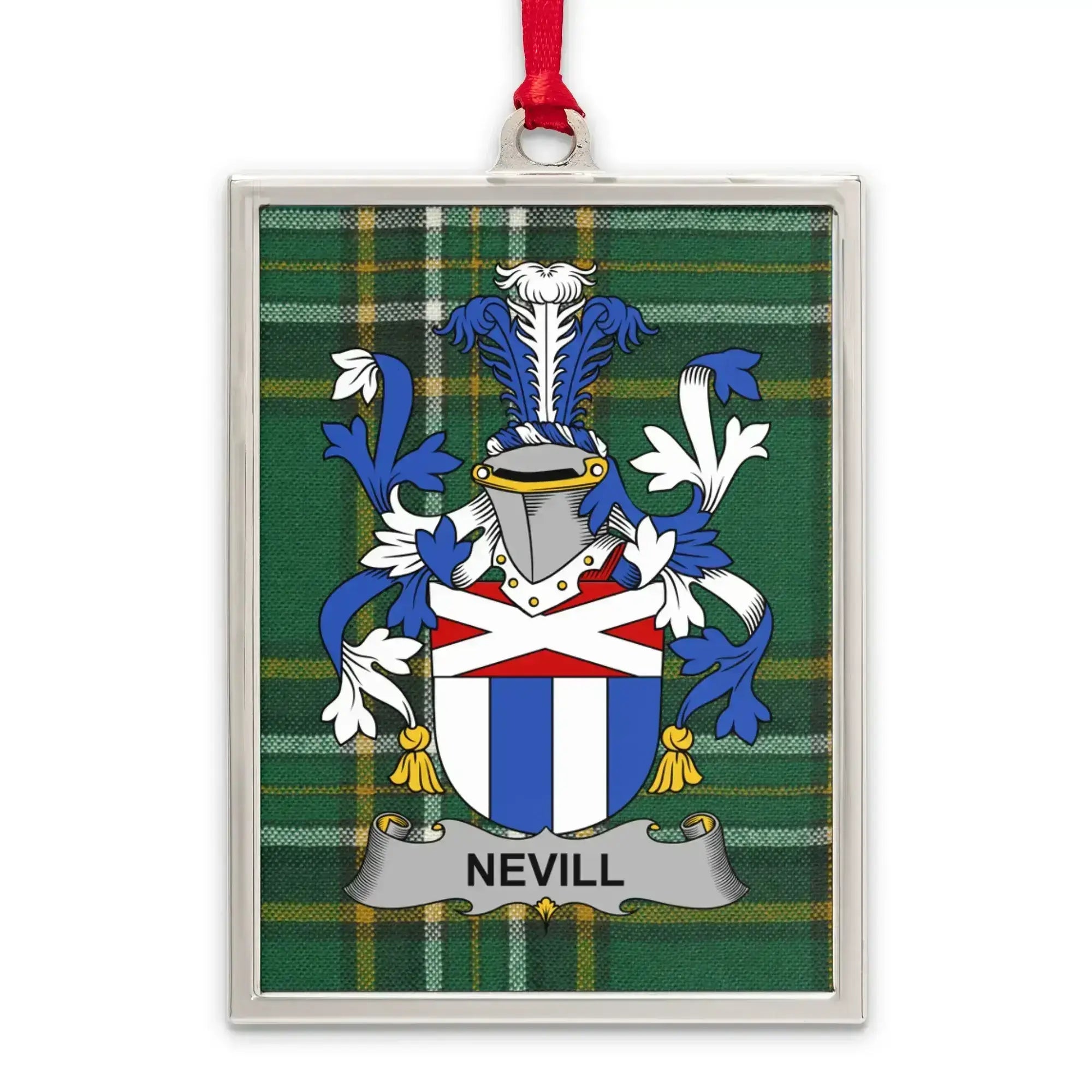 Nevill Family Crest Plaid Background Rectangular Product