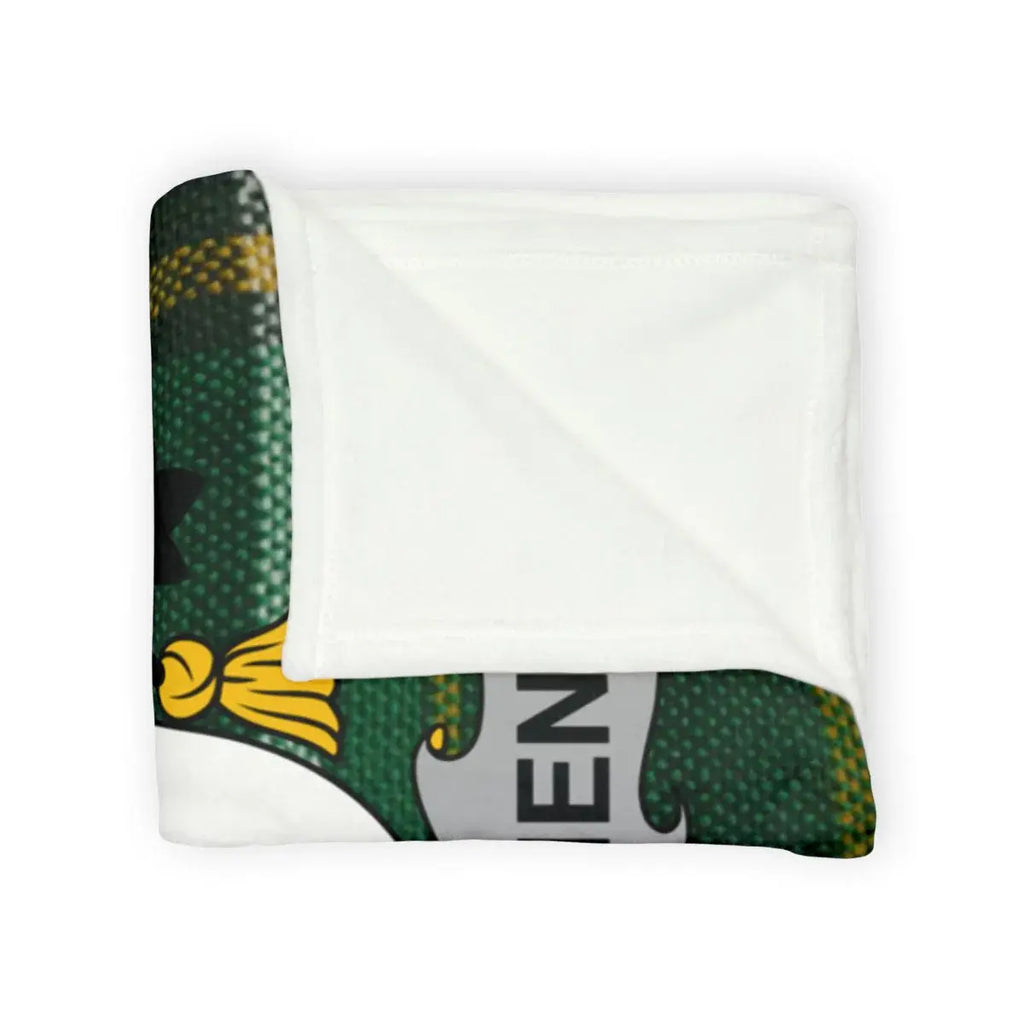 Cozy Green Blanket with Shield Design Blanket