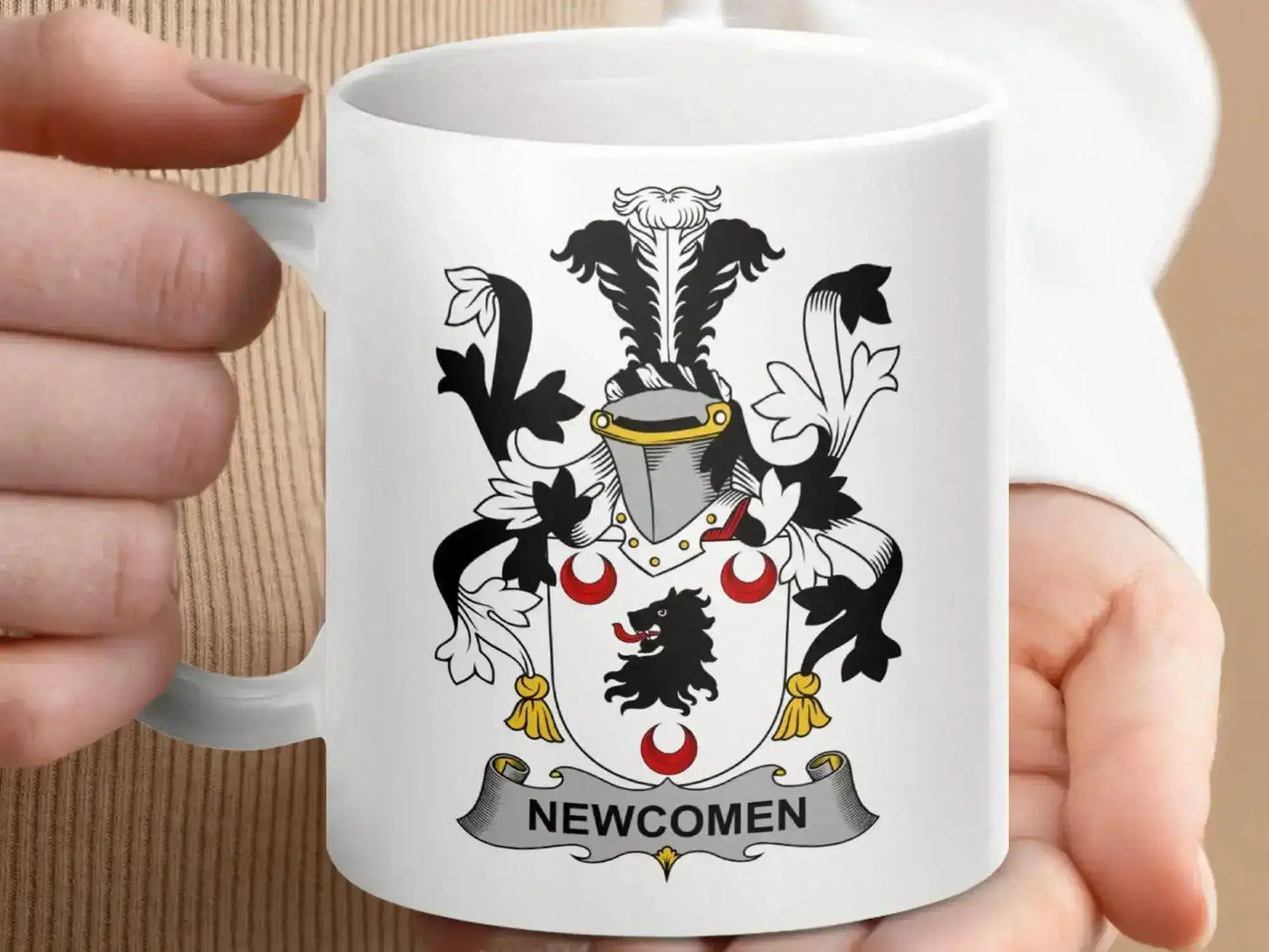 Newcomen Family Crest Historical Design Mug - Celtic Ancestry Gifts