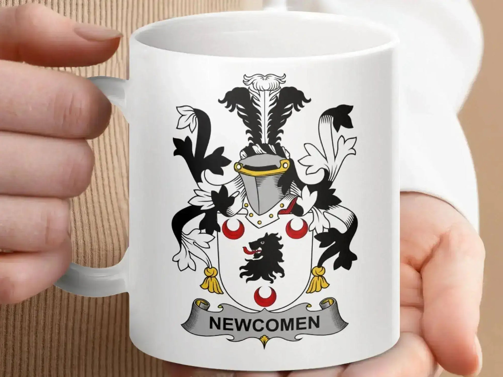 Newcomen Family Crest Historical Design Mug - Celtic Ancestry Gifts